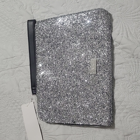 Carlos Santana Silver Glitter Clutch NWT - Picture 2 of 7